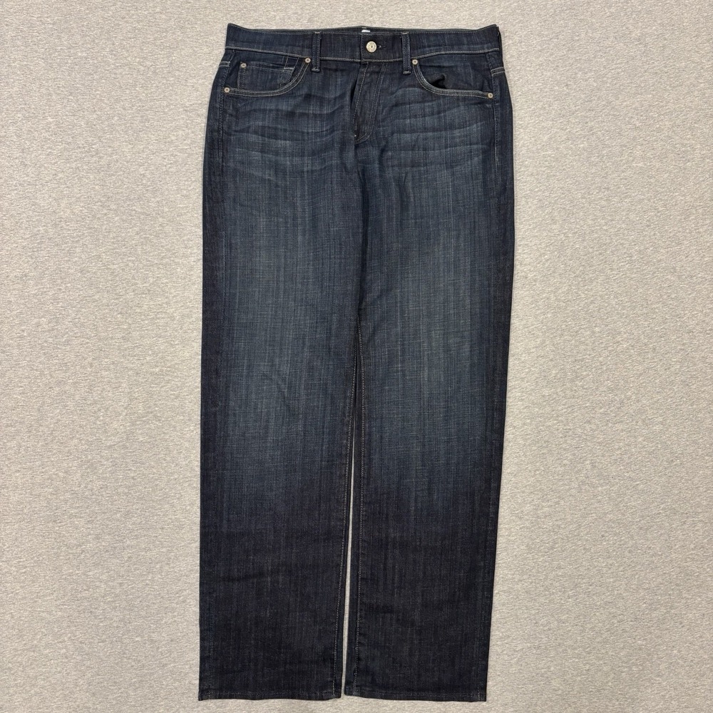 7 For All Mankind Austyn Jeans Mens Size 32x33 (Fits 35x33) Blue Relaxed Fit USA